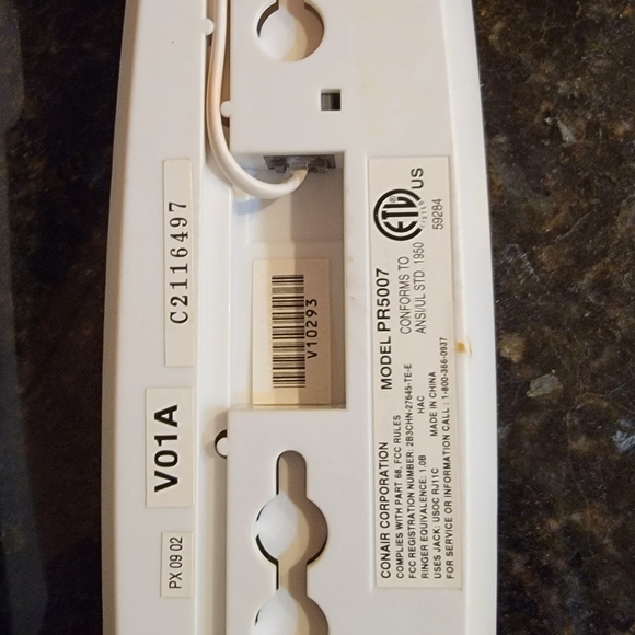 Vintage Conairphone Retro Trimline Push Button Corded Wall/ Desk Phone White - Picture 5 of 8